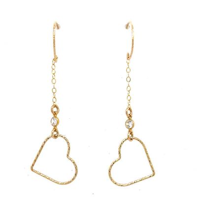 GOLD FILLED OPEN HEART & CZ EARRINGS GOLD FILLED OPEN HEART & CZ EARRINGS