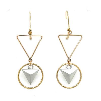MIXED METALS SHAPES &amp; TEXTURES EARRINGS