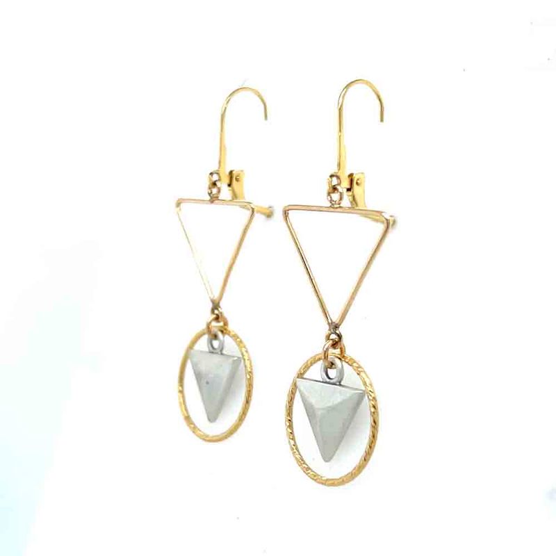 MIXED METALS SHAPES &amp; TEXTURES EARRINGS