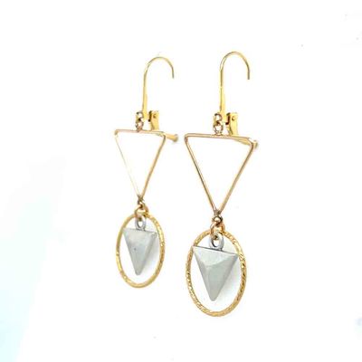 MIXED METALS SHAPES &amp; TEXTURES EARRINGS