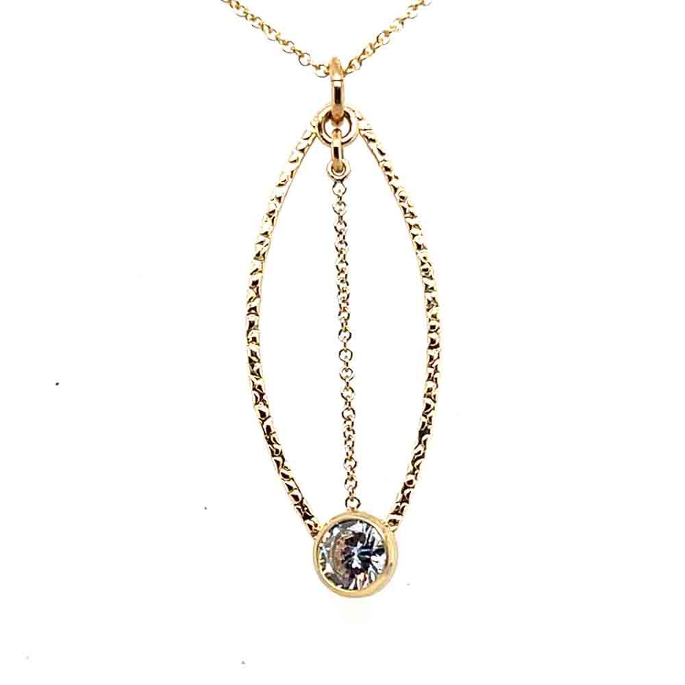 GOLD FILLED MARQUISE &amp; CZ NECKLACE