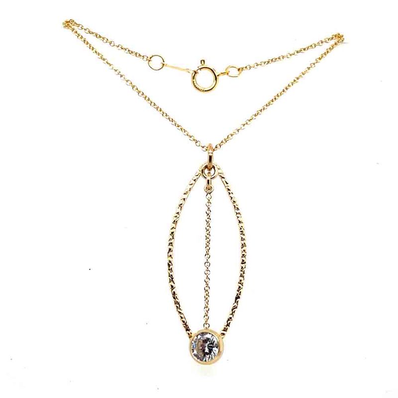 GOLD FILLED MARQUISE &amp; CZ NECKLACE