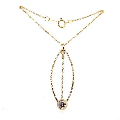 GOLD FILLED MARQUISE &amp; CZ NECKLACE