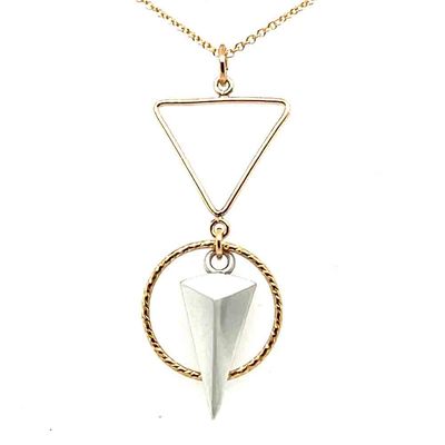 MIXED METALS SHAPES & TEXTURES NECKLACE MIXED METALS SHAPES & TEXTURES NECKLACE