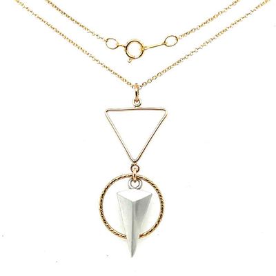 MIXED METALS SHAPES &amp; TEXTURES NECKLACE