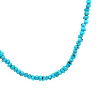 SILVER TURQUOISE BEADED NECKLACE - NAVAJO - CORRANE SMITH