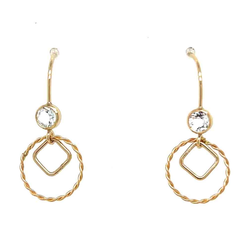 GOLD-FILLED CUT-OUT SHAPES &amp; CZ EARRINGS