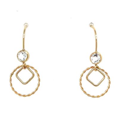 GOLD-FILLED CUT-OUT SHAPES & CZ EARRINGS GOLD-FILLED CUT-OUT SHAPES & CZ EARRINGS