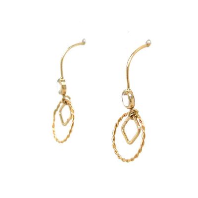 GOLD-FILLED CUT-OUT SHAPES & CZ EARRINGS