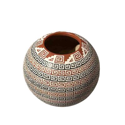 MATA ORTIZ RED &amp; BLACK GEO BOWL 4.25 x 6