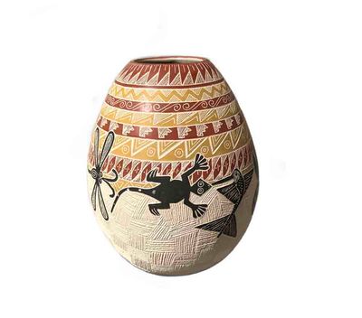 MATA ORTIZ ETCHED &amp; PAINTED ANIMALS 6.5  x 4