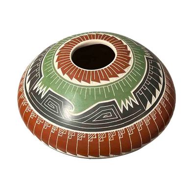 MATA ORTIZ ETCHED &amp; PAINTED TURTLE POT  5 x 7
