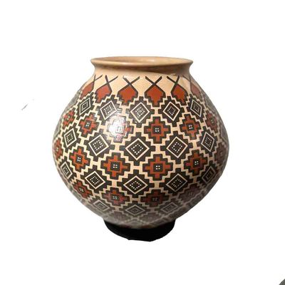 MATA ORTIZ LG PAINTED RED & BLACK BOWL - 9 x 9 MATA ORTIZ LG PAINTED RED & BLACK BOWL - 9 x 9