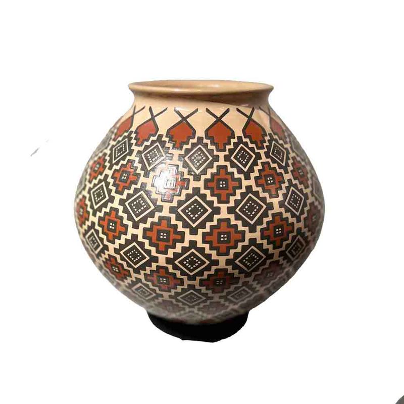 MATA ORTIZ LG PAINTED RED &amp; BLACK BOWL - 9 x 9