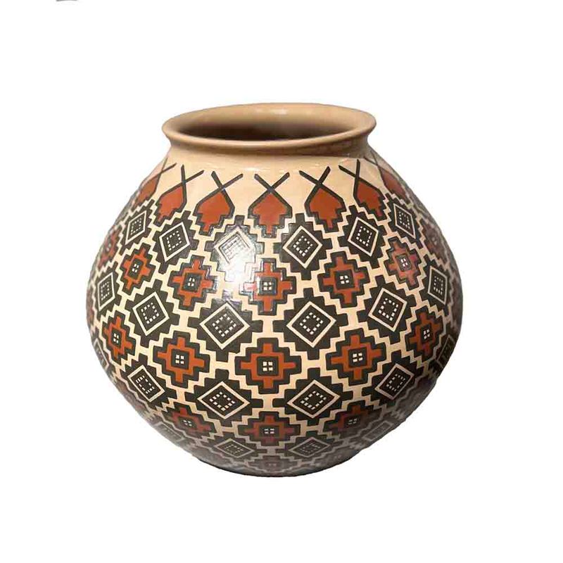 MATA ORTIZ LG PAINTED RED &amp; BLACK BOWL - 9 x 9