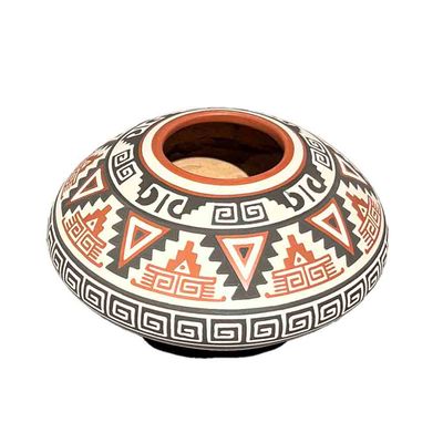 MATA ORTIZ RED &amp; BLACK GEO POT - 2.5 x 6
