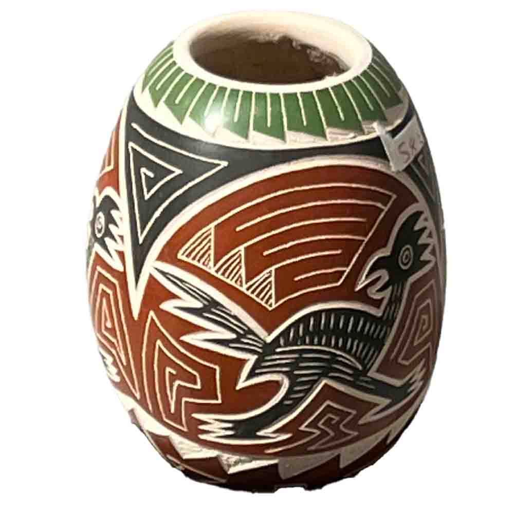 MATA ORTIZ TINY ROAD RUNNER CONE POT - 2.5 x 2.75