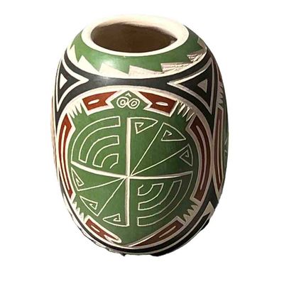 MATA ORTIZ TINY TURTLE CONE POT - 2.5 x 2.75 MATA ORTIZ TINY TURTLE CONE POT - 2.5 x 2.75