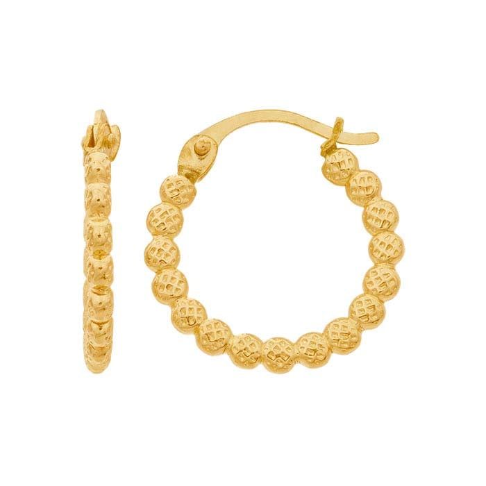 GOLD-FILLED FLAT TEXTURED HOOP EARRINGS