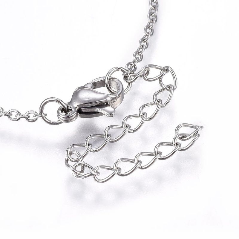 SILVER STAINLESS SUN &amp; CZ CRESCENT MOON NECKLACE