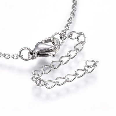 SILVER STAINLESS SUN &amp; CZ CRESCENT MOON NECKLACE