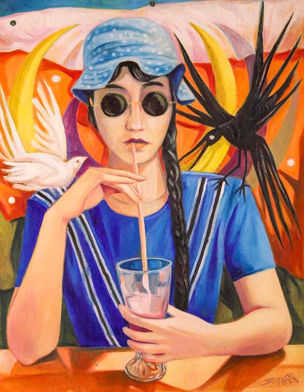 BETWEEN THE CROW &amp; THE DOVE 20" x 16"