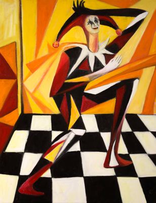 JUMPING JESTER 16" x 20"