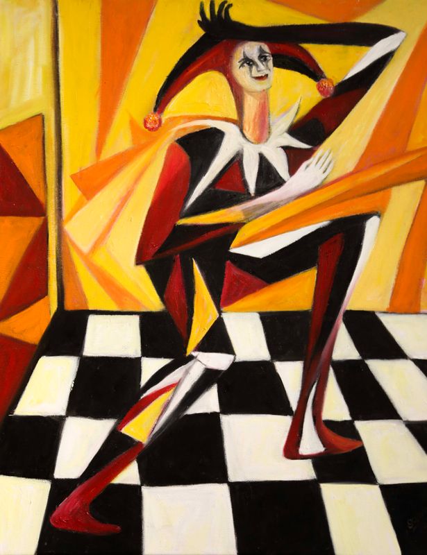 JUMPING JESTER 16" x 20"