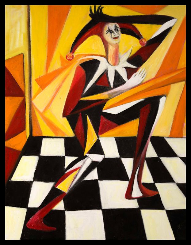 JUMPING JESTER 20" x 16"
