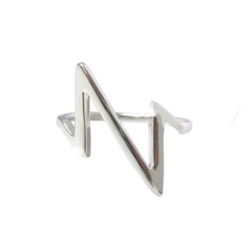 SILVER HEARTBEAT STYLE RING