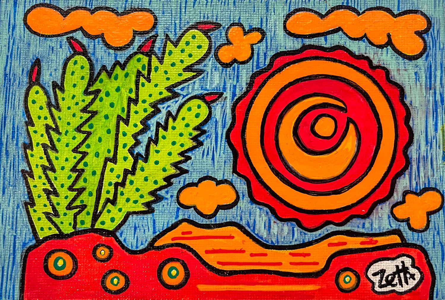 "CACTUS IN THE SUN"  4X6