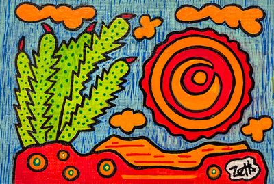 "CACTUS IN THE SUN"  4X6