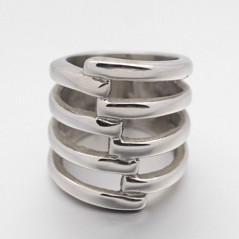 SILVER STAINLESS LONG SLOT RING