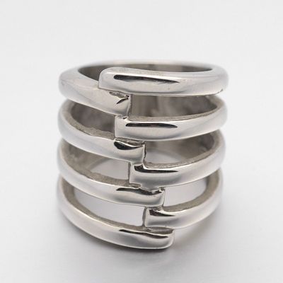 SILVER STAINLESS LONG SLOT RING