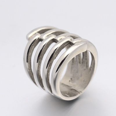 SILVER STAINLESS LONG SLOT RING