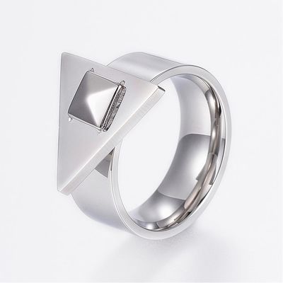 SILVER STAINLESS TRIANGLE RING