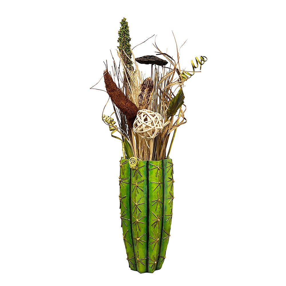 "GOLDEN SAGUARO" Mixed Media Vase