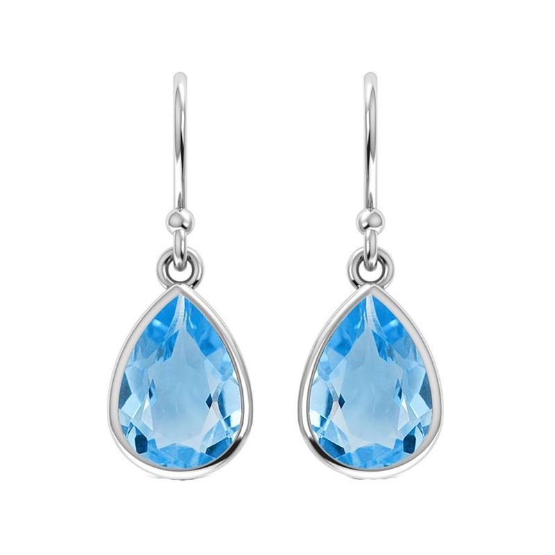 SILVER BLUE TOPAZ TEARDROP EARRINGS