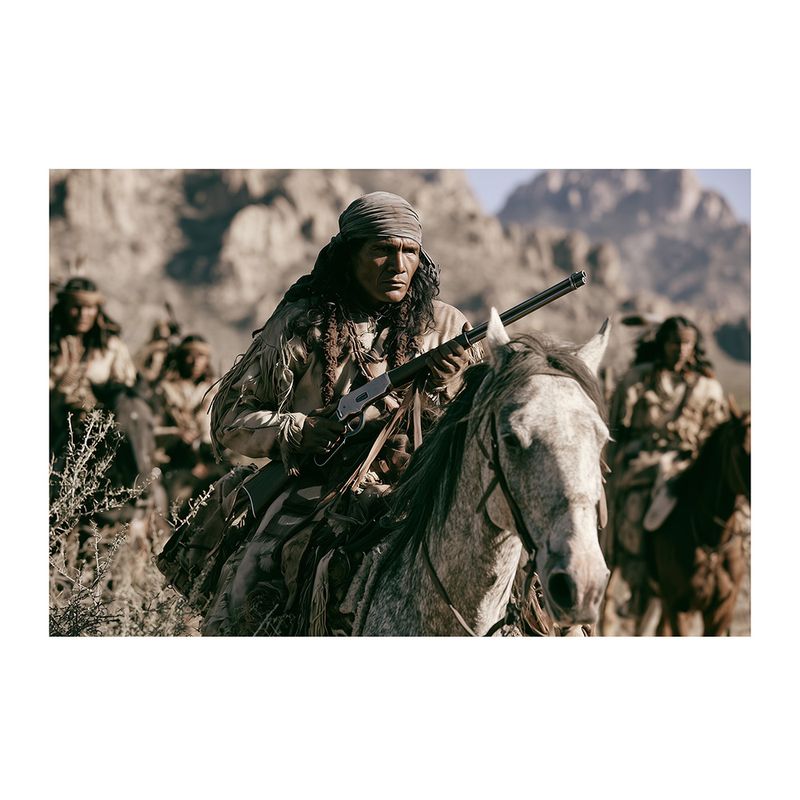 COCHISE &amp; WARRIORS 16" x 24" Acrylic on Metal