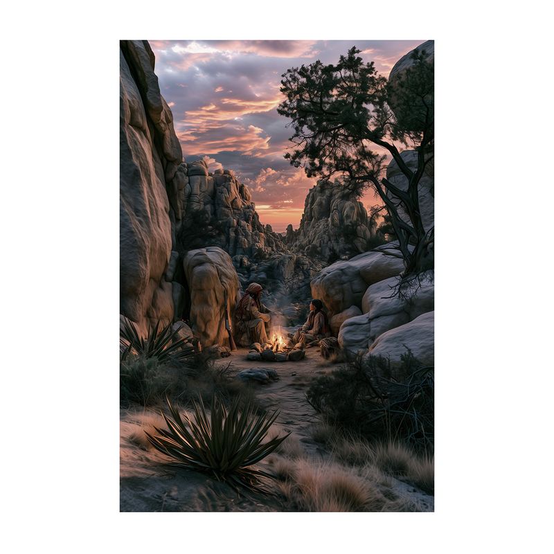APACHE FIRE COUNCIL 24" x 16" Acrylic on Metal