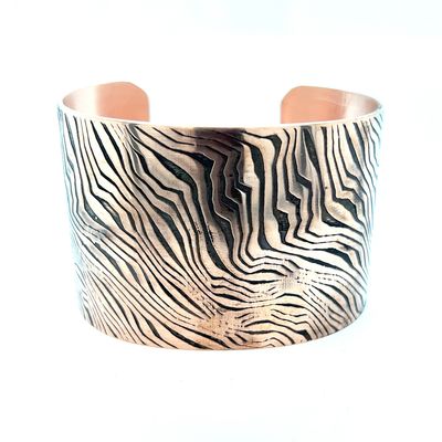 COPPER OXIDIZED 1.75" ROLLED ENERGY WAVE CUFF BRACELET