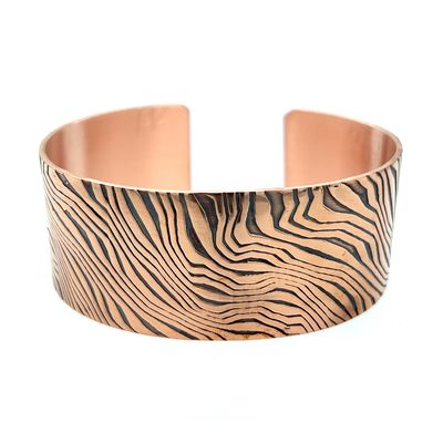 COPPER OXIDIZED 3/4" ROLLED ENERGY WAVE CUFF BRACELET
