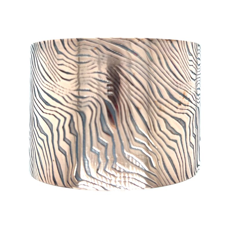 COPPER OXIDIZED 2" ROLLED ENERGY WAVE CUFF BRACELET