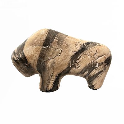 "BISON TALES" Petroglyph Pottery 6x9 BLK "BISON TALES" Petroglyph Pottery 6x9 BLK