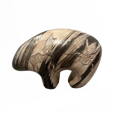 "LIL BEAR FETISH" Petroglyph Pottery 3.5x6x2 BLK