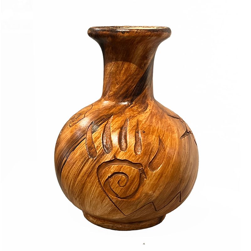 "DESERT FLOWER VASE" Petroglyph Pottery 7.5x5