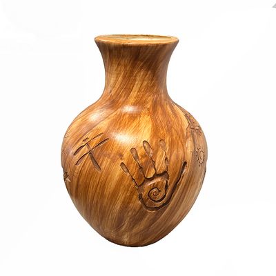 "SM ANCIENT WRITINGS" Petroglyph Pottery 10x6