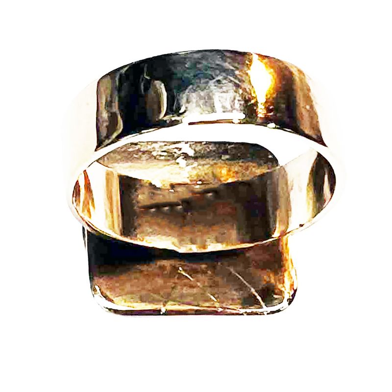 MIXED METALS RECTANGLE CZ RING
