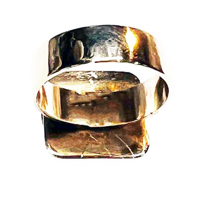 MIXED METALS RECTANGLE CZ RING