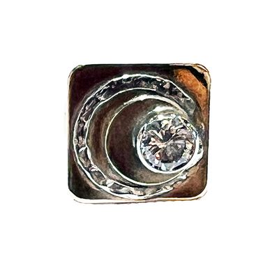 MIXED METALS SQUARE CZ RING 10 MIXED METALS SQUARE CZ RING 10